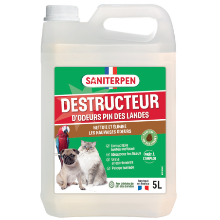 Saniterpen Destructeur d'odeurs pin des landes - 5L