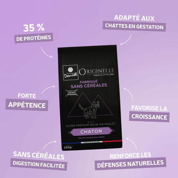 Croquettes Originelle chaton sans céréales - 2,5 kg
