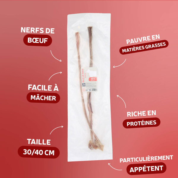 Nerfs de bœuf pour chien 30–40 cm – Lot de 2 pièces - Les Recettes de Daniel